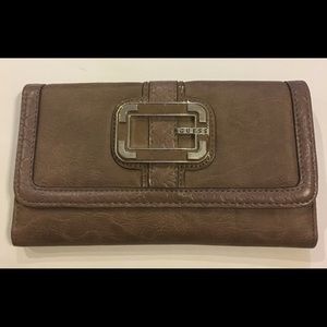 Brown faux leather Guess wallet